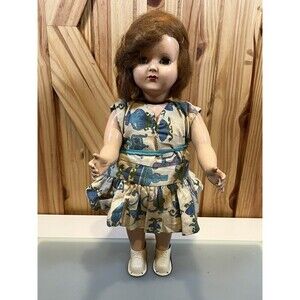 Vintage 1950s Walking Doll Sleepy Eyes Vinyl Head 19"